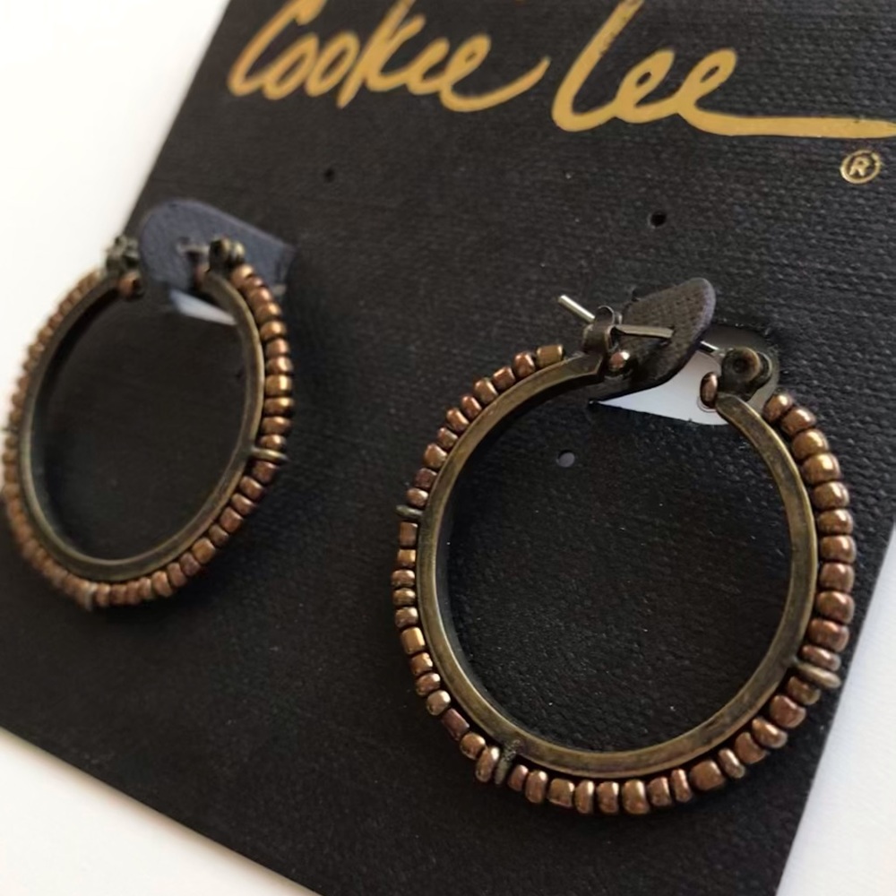 NWT Cookie Lee | Seed Bead Hoop Earrings - Picture 4 of 7